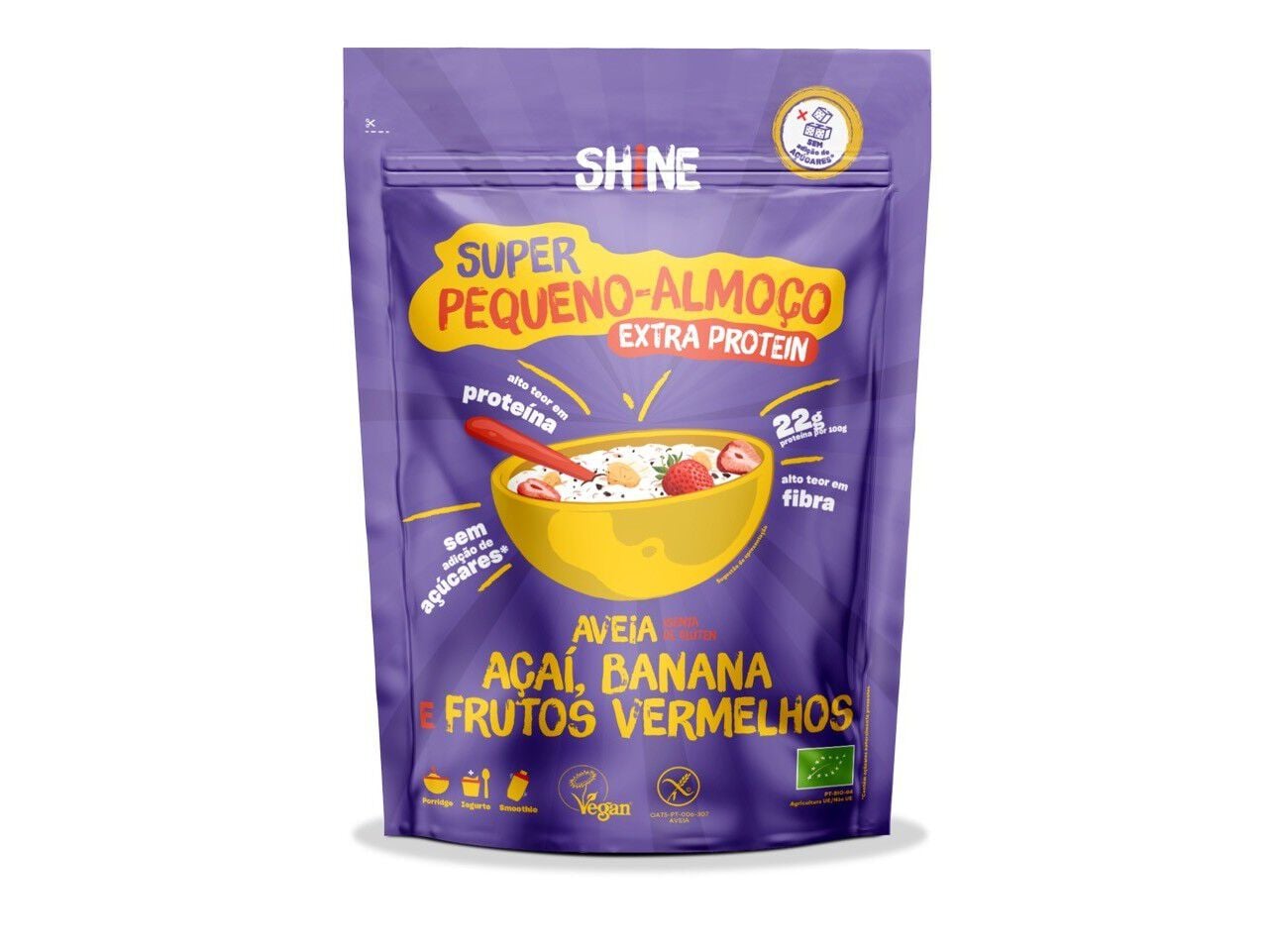 MIX PEQUENO ALMO&Ccedil;O AVEIA SHINE BANANA A&Ccedil;A&Iacute; E FRUTOS VERMELHOS EXTRA PROTEIN BIO 300G image number 0