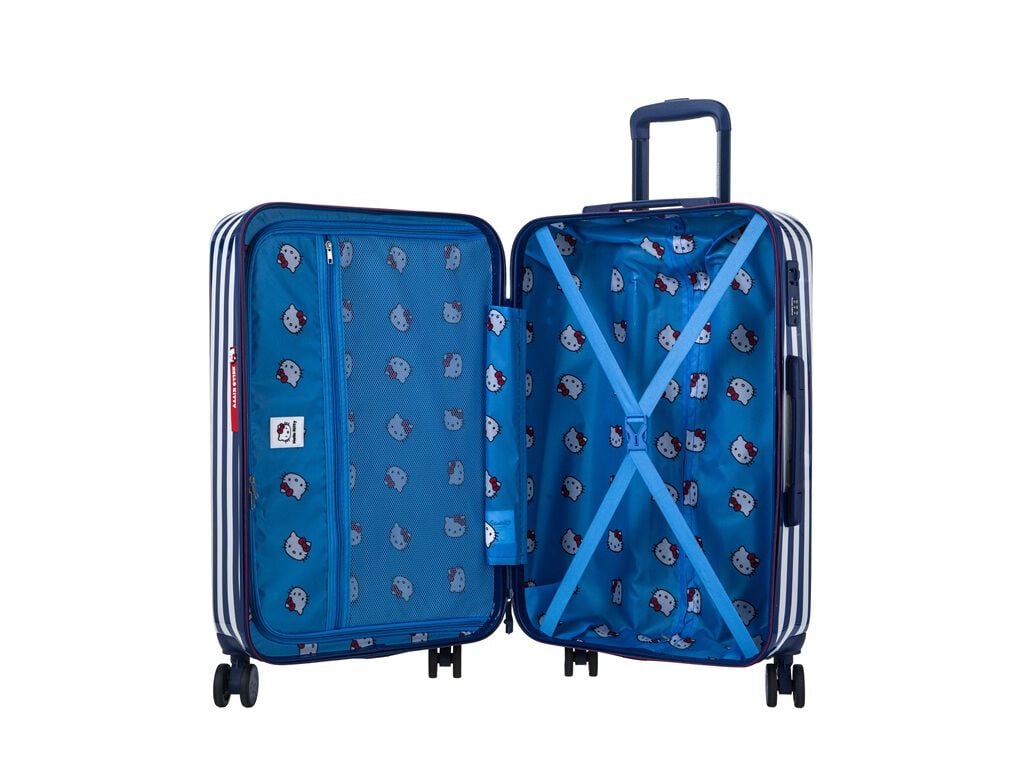 MALA DE VIAGEM GRANDE R&Iacute;GIDA HELLO KITTY NAVY 8 RODAS 75X46X28CM image number 1