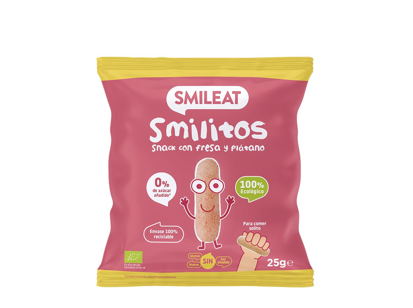 SNACKS SMILEAT BIO BANANA E MORANGO 25G image number 0