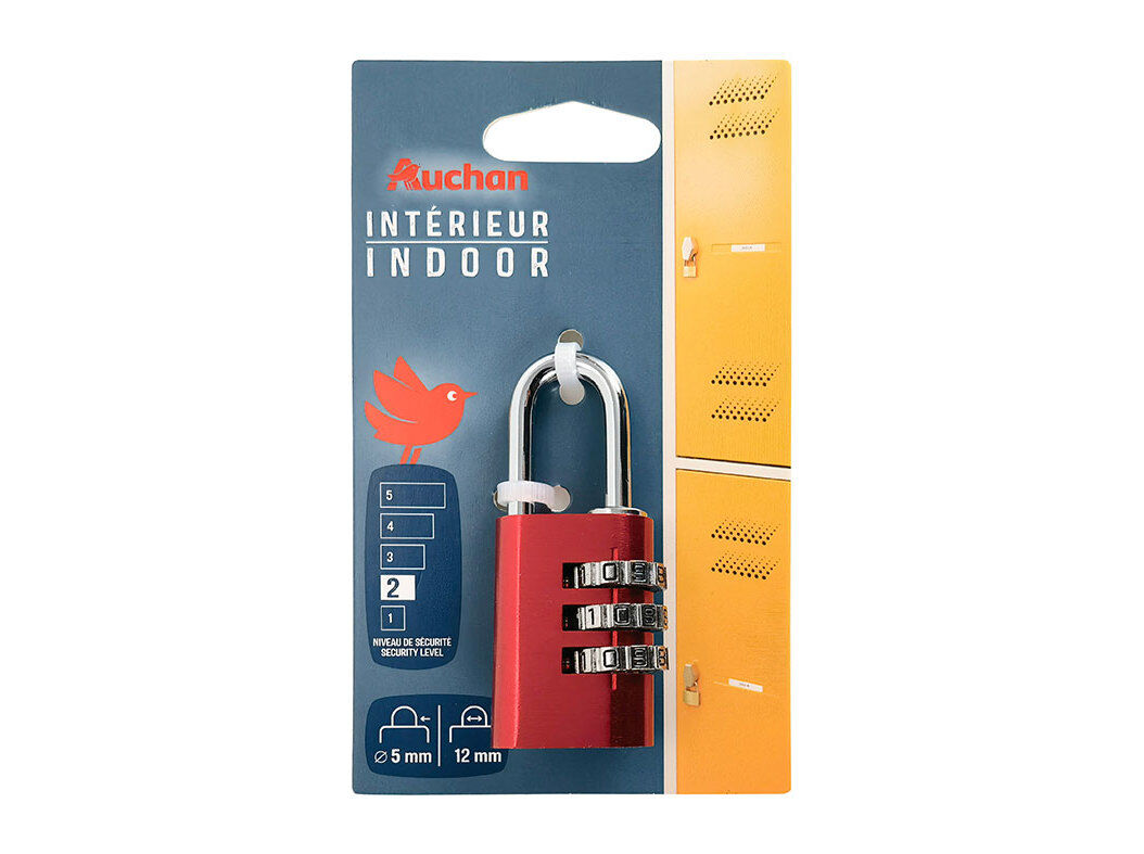 CADEADO DE CODIGO AUCHAN 3 DIGITOS 30MM image number 0