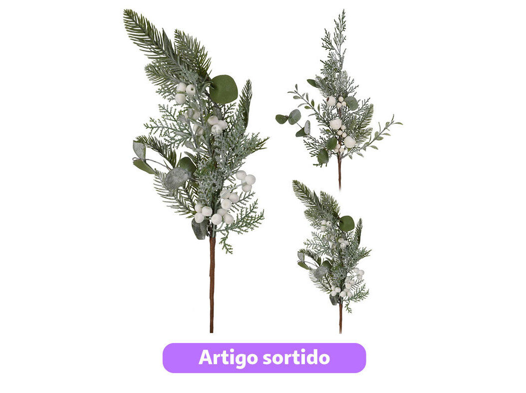 RAMO DE NATAL BRANCO 60CM MODELOS SORTIDOS image number 0