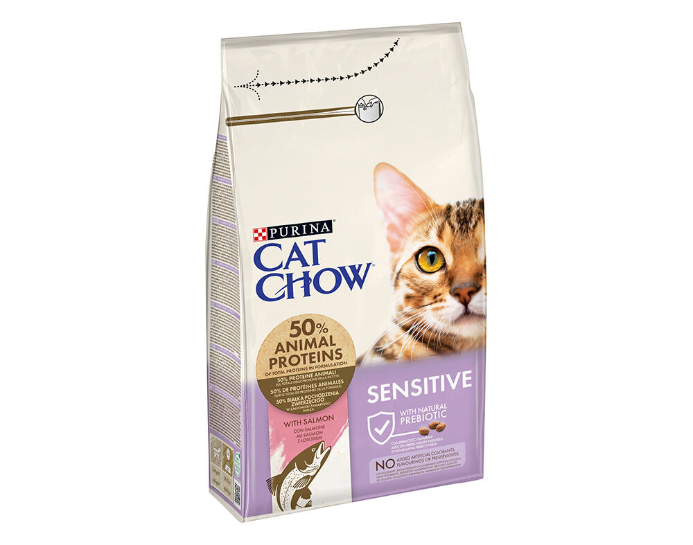 RA&Ccedil;&Atilde;O PARA GATO CAT CHOW SENSITIVE COM SALM&Atilde;O 1.5KG
