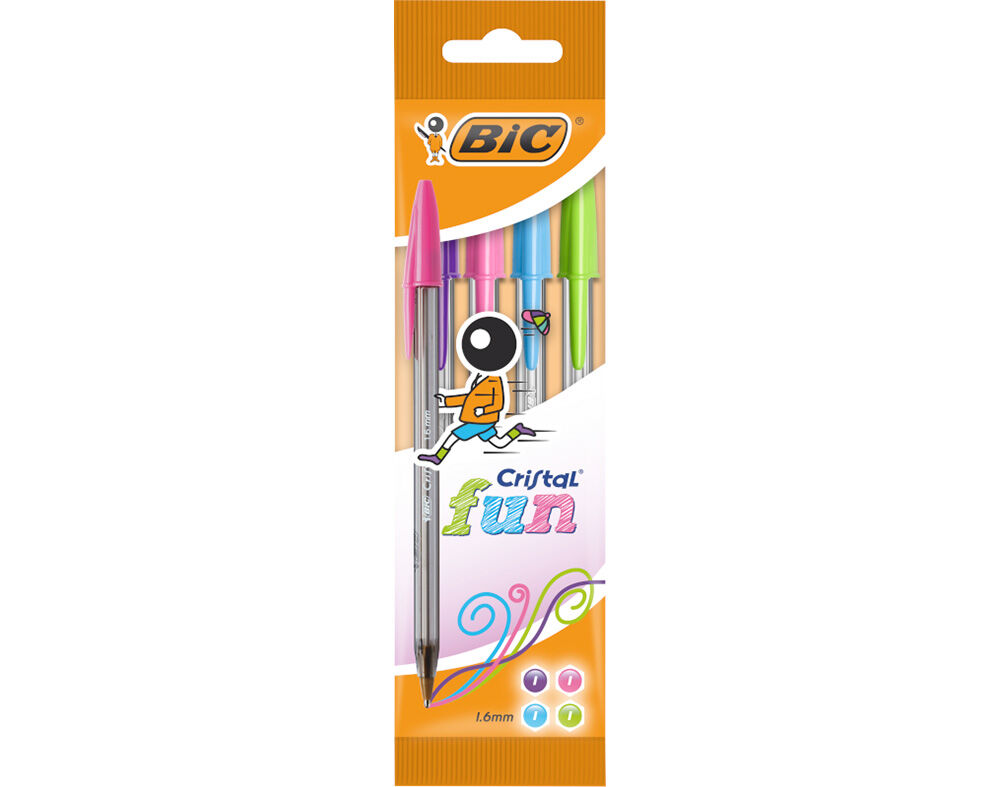 ESFEROGR&Aacute;FICA CRISTAL BIC FUN 4 UNIDADES image number 0