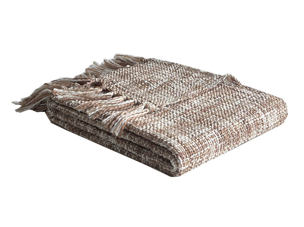 MANTA MALHA ACTUEL FRANJA BEGE 125X150 WH26