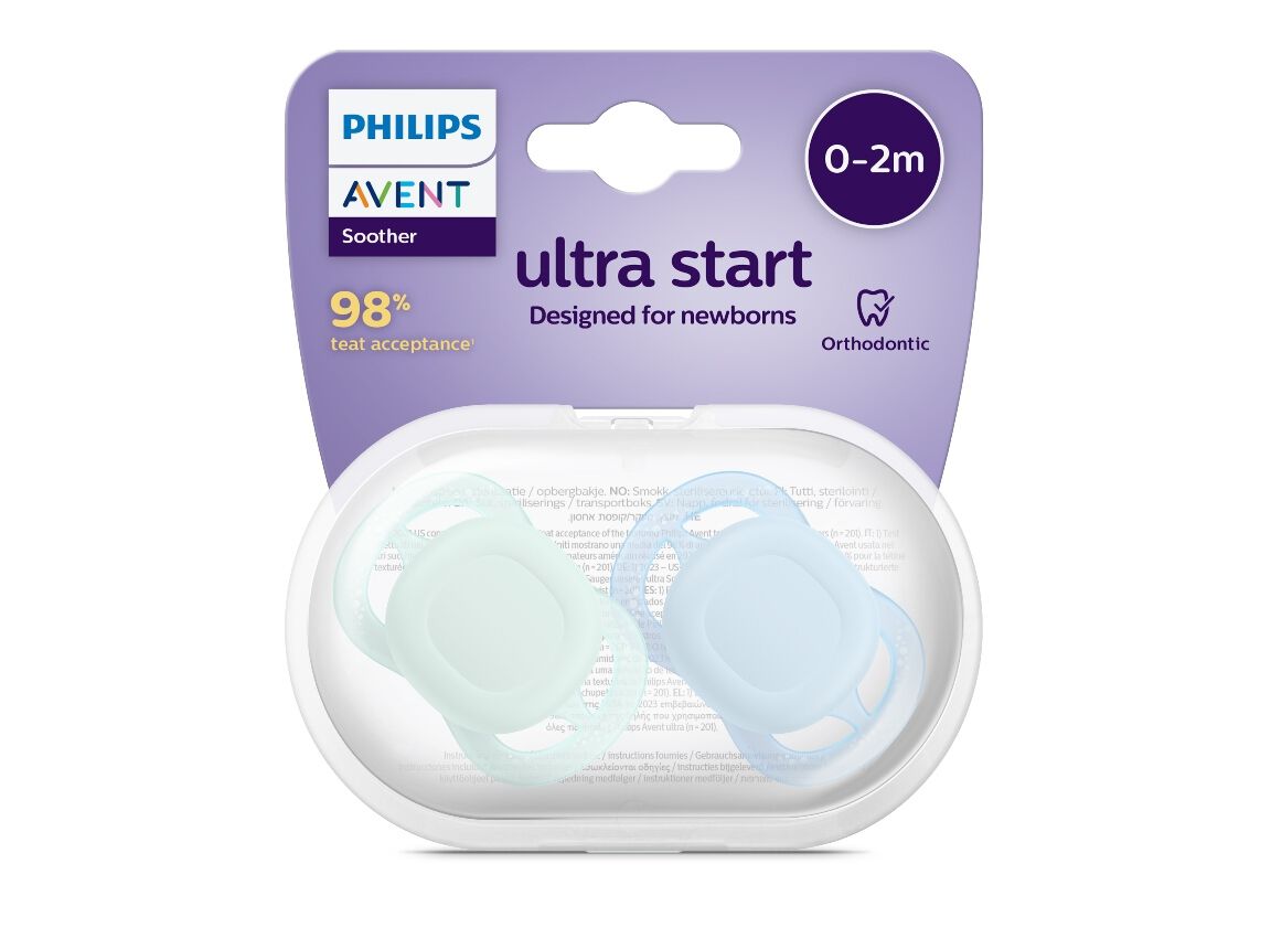 CHUPETA AVENT ULTRA START AZUL/VERD 0-2M 2UN image number 0