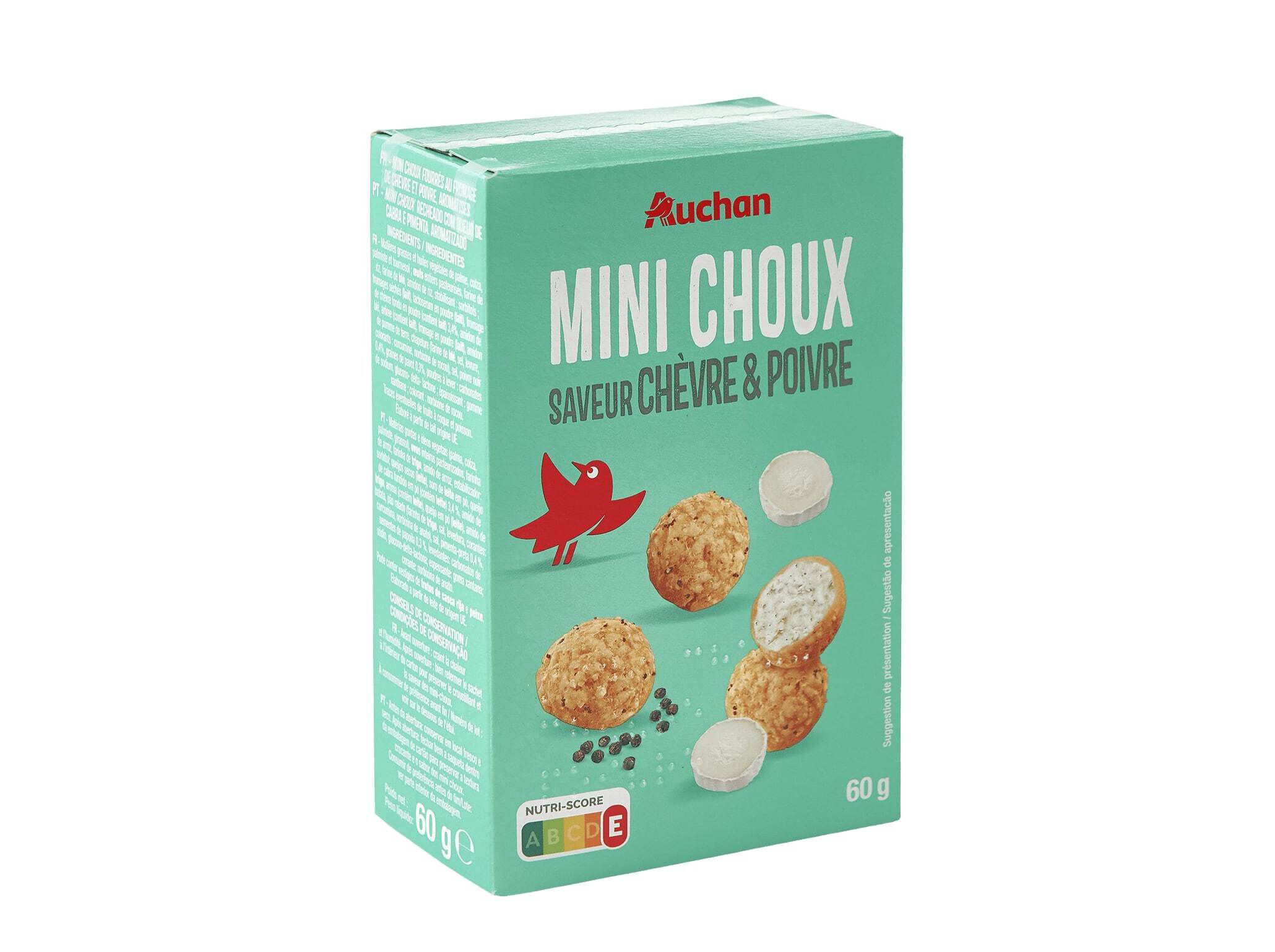 APERITIVO AUCHAN QUEIJO CABRA E PIMENTA 60G image number 0