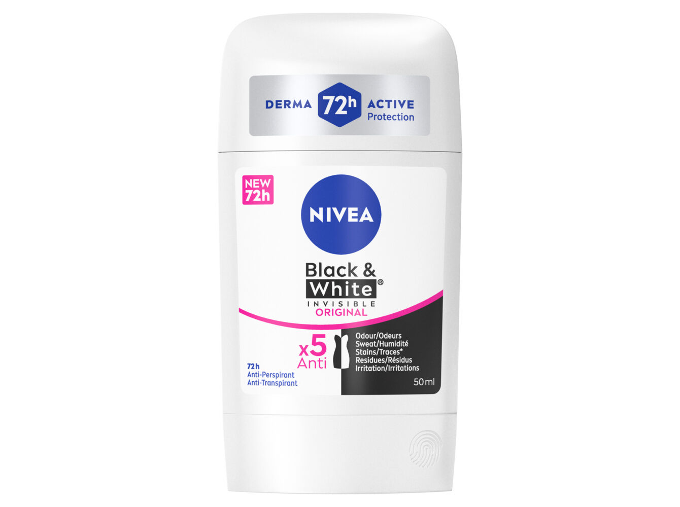 DESODORIZANTE NIVEA STICK BLACK&WHITE 50ML image number 0