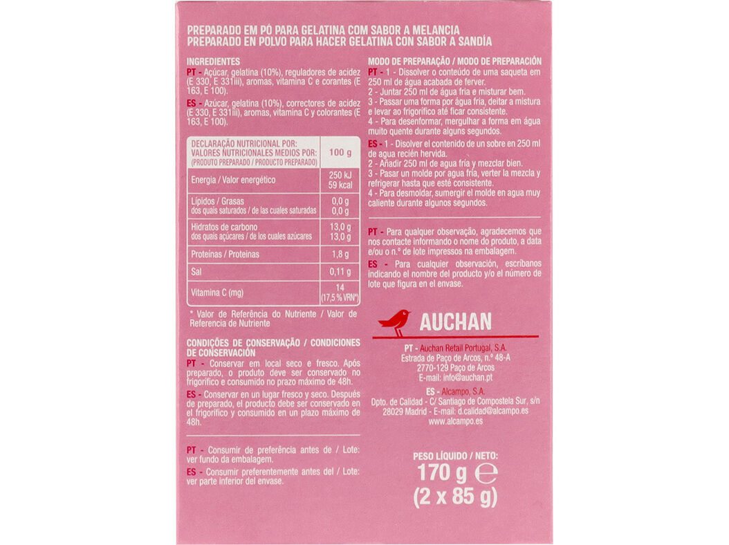 GELATINA AUCHAN MELANCIA 170G image number 1