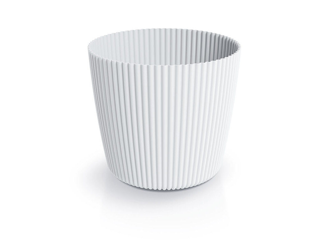 VASO PL&Aacute;STICO RECICLADO GARDENSTAR BRANCO &Oslash;20CM image number 0