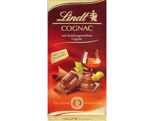 TABLETE LINDT CHOCOLATE LICOR COGNAC 100G image number 0