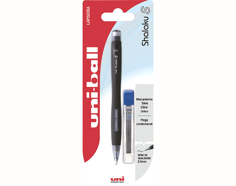 LAPISEIRA COM RECARGA DE 12 MINAS UNI-BALL SHALAKU M5-228 0.5MM