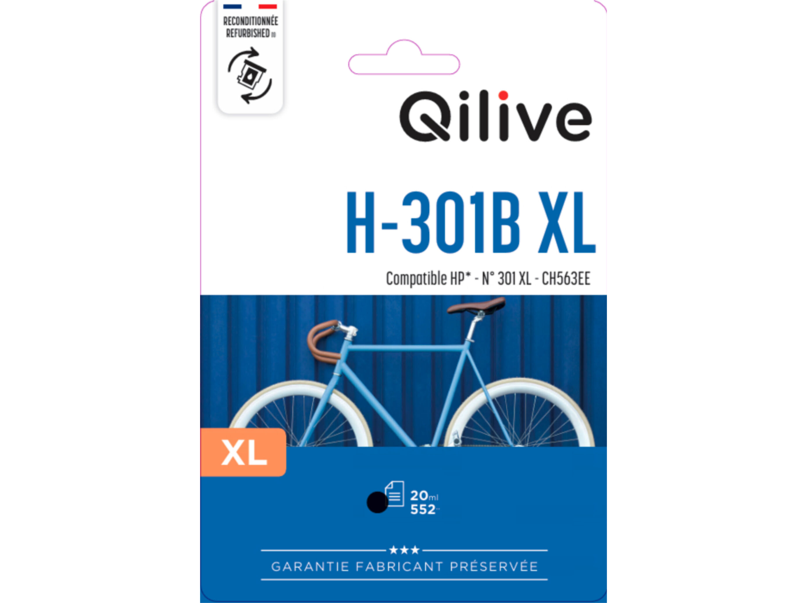 TINTEIRO QILIVE COMPAT&Iacute;VEL HP 301XL PRETO image number 1