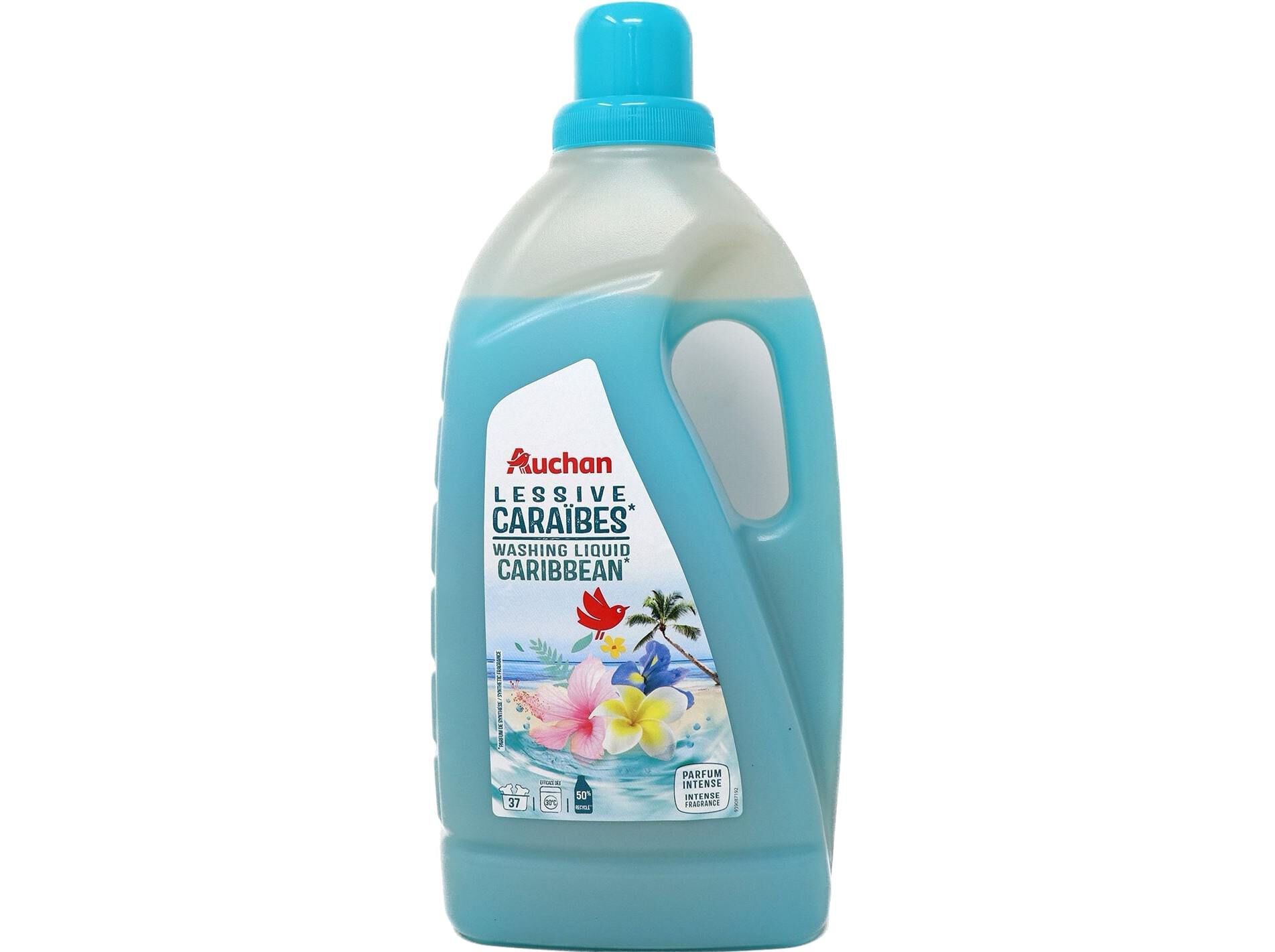 DETERGENTE ROUPA M&Aacute;QUINA L&Iacute;QUIDO AUCHAN CARA&Iacute;BAS 37 DOSES