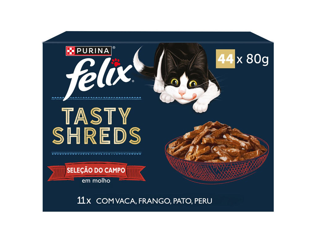 COMIDA H&Uacute;MIDA GATO FELIX TASTY SHREDS 44X85G image number 0