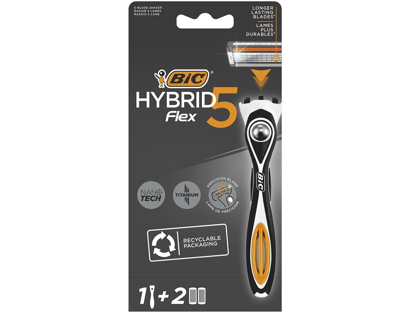 M&Aacute;QUINA BARBEAR BIC HYBRID FLEX5 (1 + 2REC)