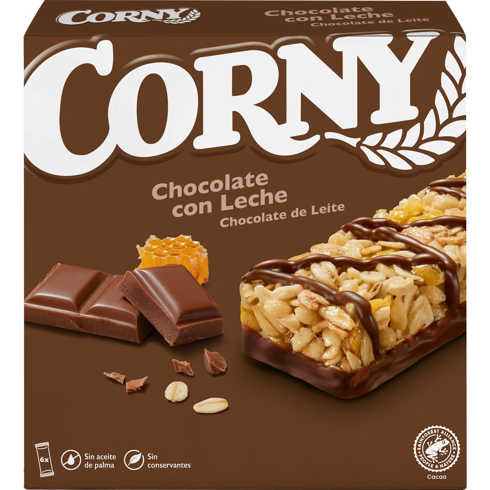 BARRA DE CEREAIS CORNY CHOCOLATE LEITE 6X25G image number 0