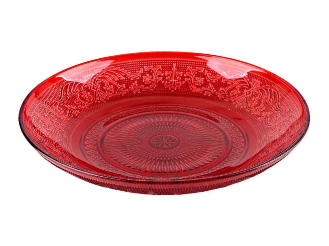 PRATO SOPA ACTUEL VIDRO VERMELHO 21CM
