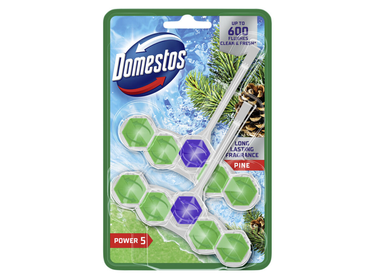 BLOCO SANIT&Aacute;RIO DOMESTOS POWER 5 PINHO 2X55G