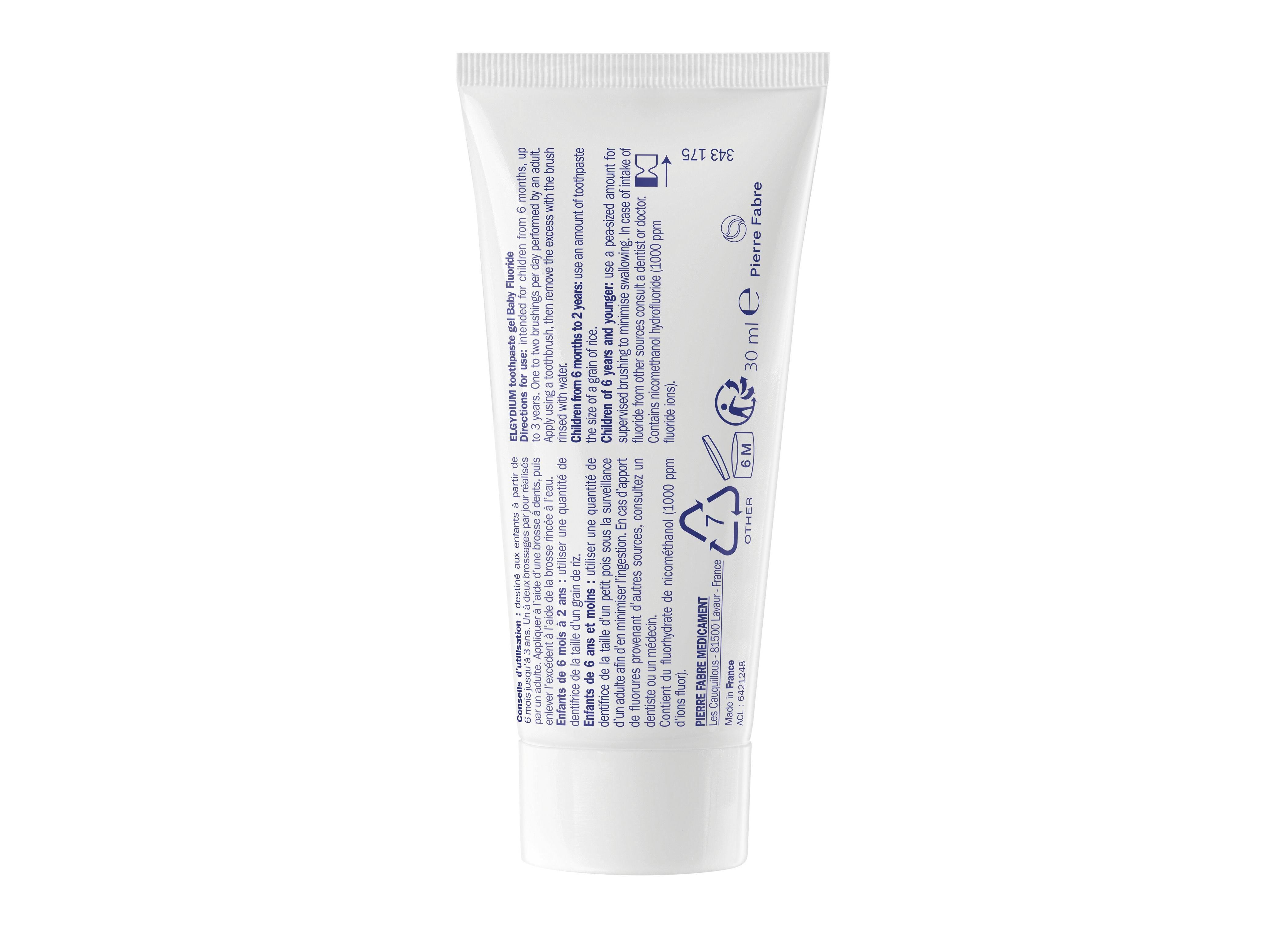 PASTA DENTES ELGYDIUM BABY FL&Uacute;OR 30ML image number 1