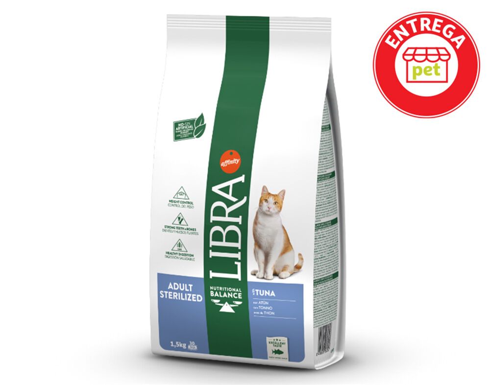 RA&Ccedil;&Atilde;O PARA GATO LIBRA ESTERILIZADO COM ATUM 1.5KG image number 1