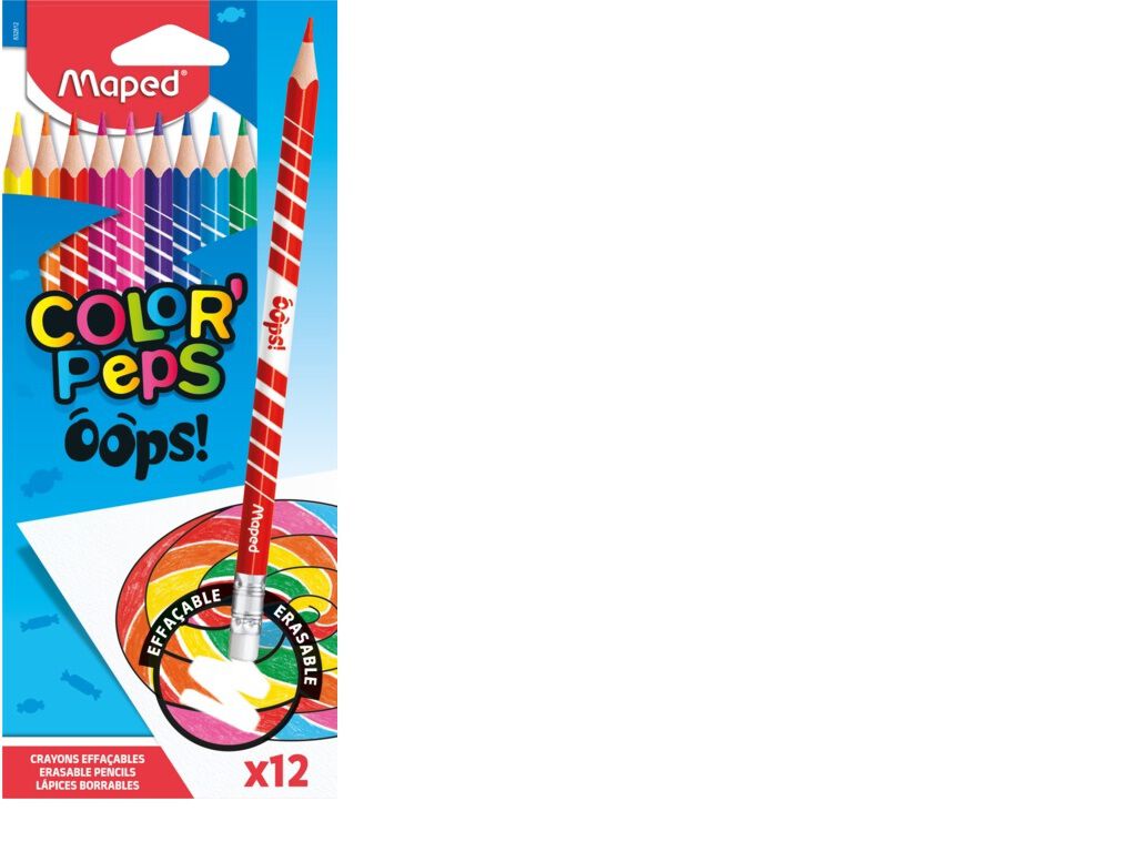 L&Aacute;PIS DE COR APAG&Aacute;VEIS MAPED OOPS 12 UNIDADES image number 0