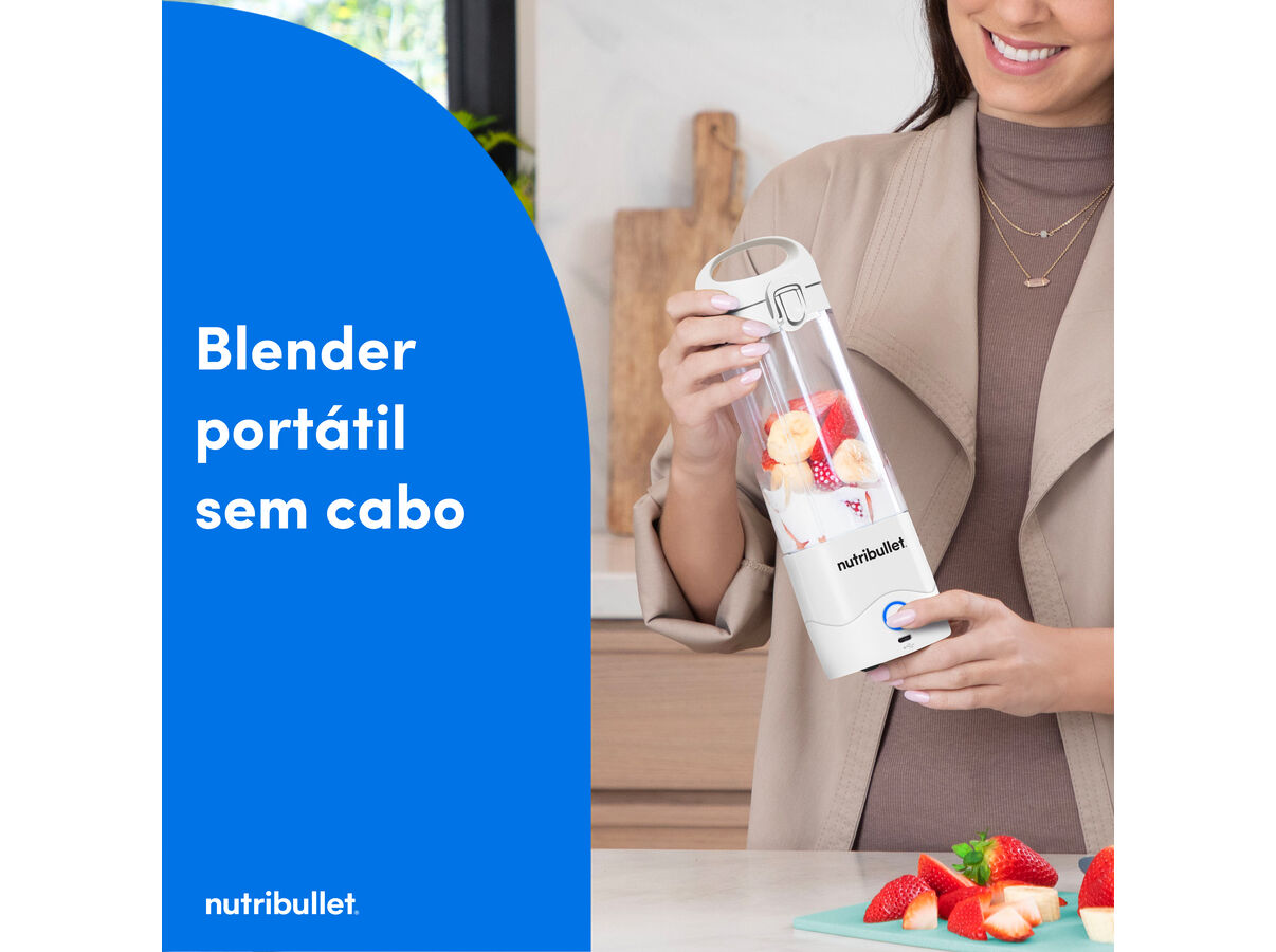 LIQUIDIFICADORA NUTRIBULLET PORTABLE NBP003W BRANCO 475ML image number 1