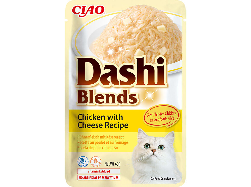 COMIDA H&Uacute;MIDA GATO CIAO BLENDS FRANGO E QUEIJO 40G image number 0