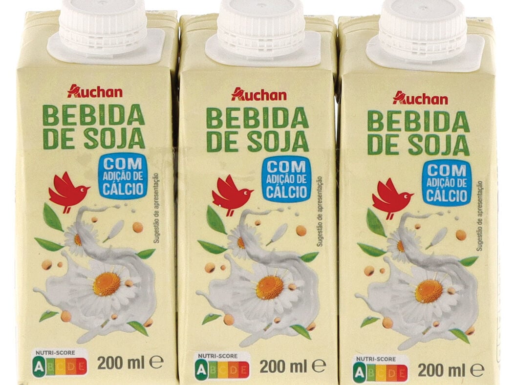 BEBIDA DE SOJA AUCHAN COM ADI&Ccedil;&Atilde;O DE C&Aacute;LCIO 3X200ML