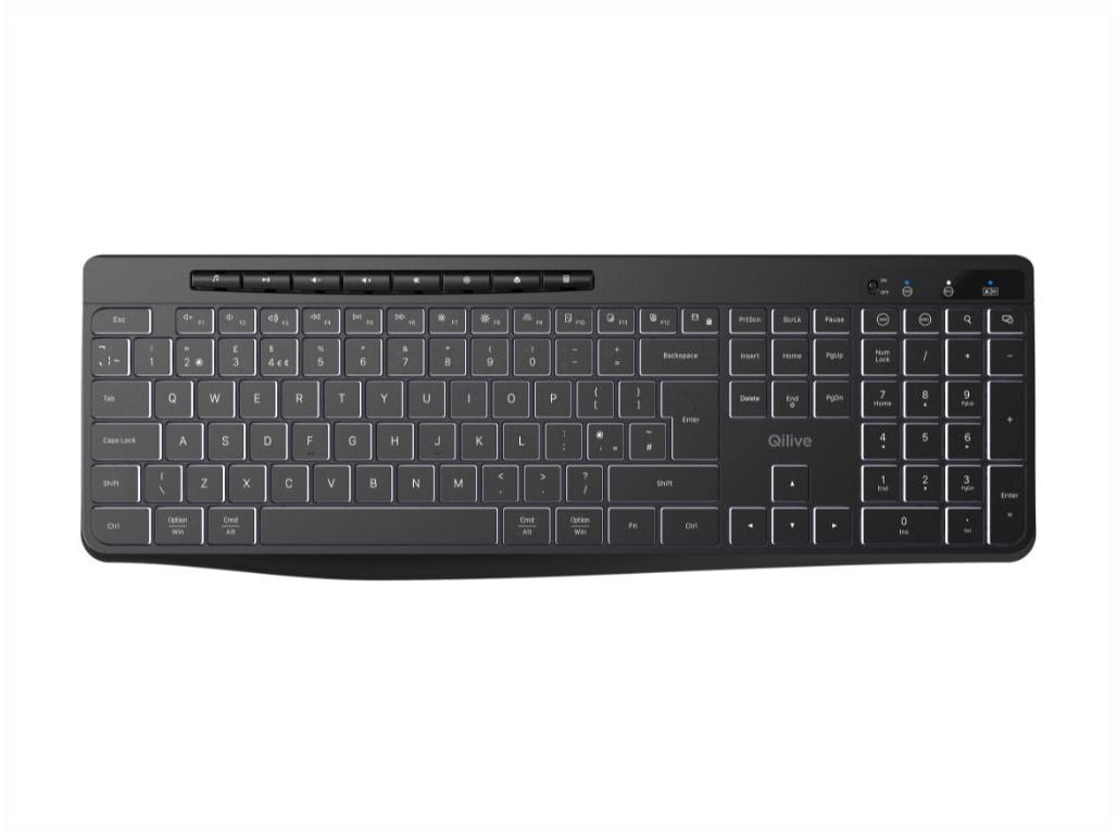 TECLADO SEM FIO QILIVE Q.3347 RETROILUMINADO