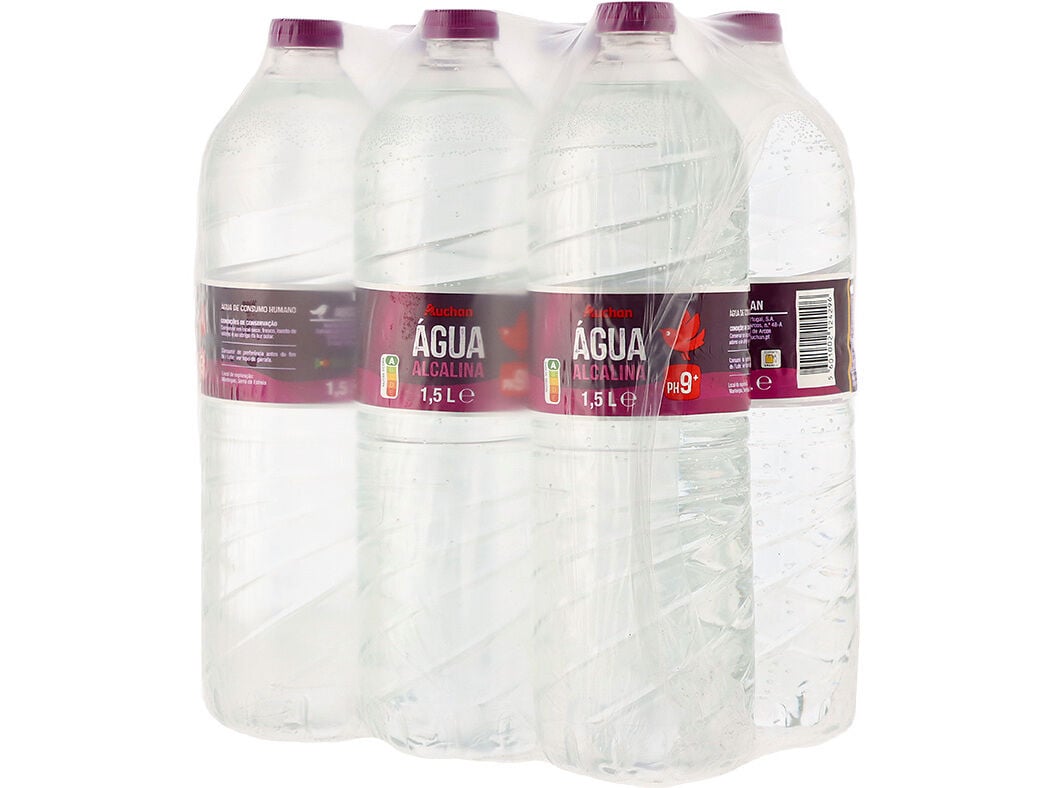 &Aacute;GUA ALCALINA AUCHAN IONIZADA PH9+ 6X1.5L image number 0