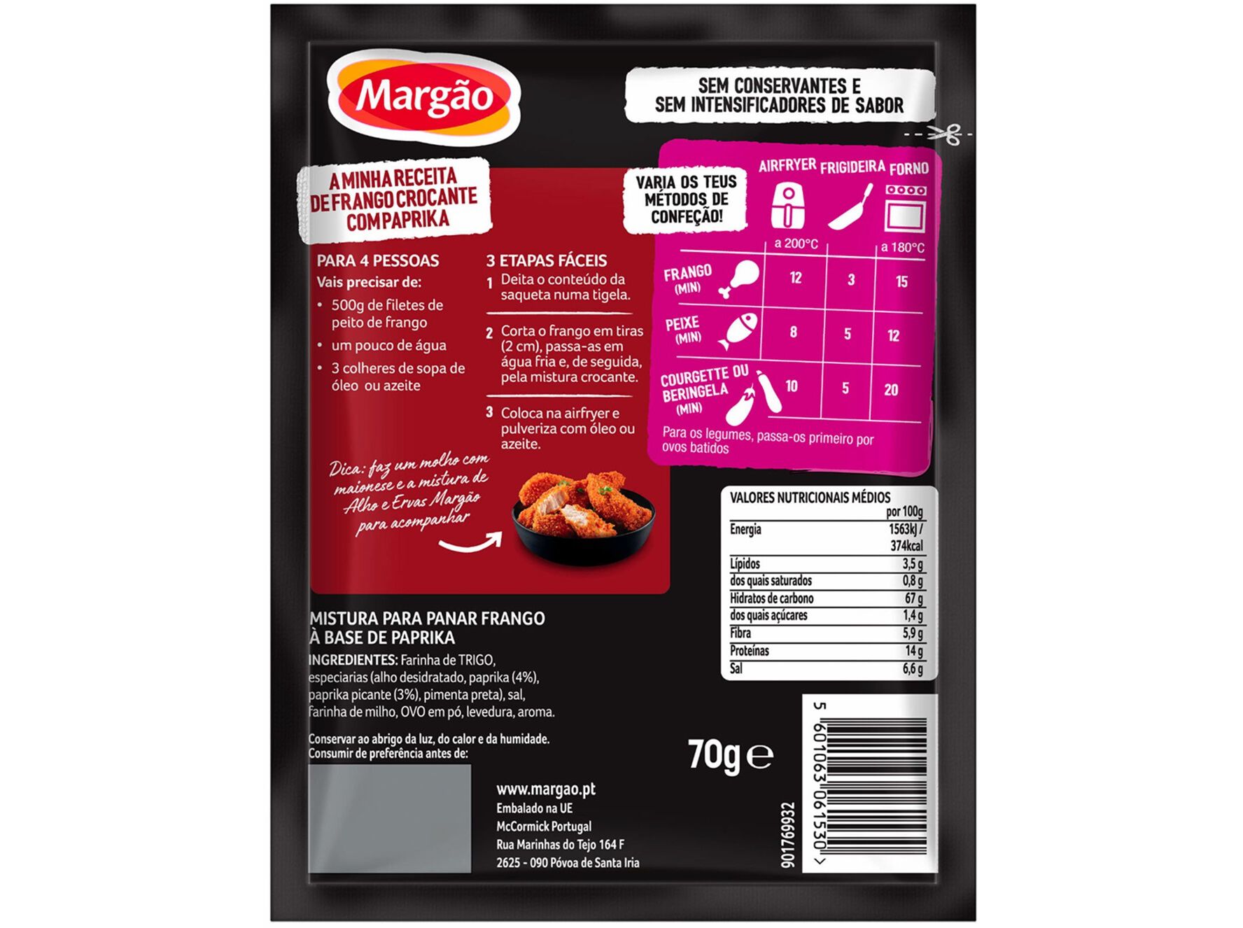 TEMPERO MARG&Atilde;O FRANGO CROCANTE AIR FRY 70G image number 1