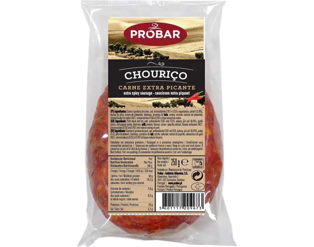 CHOURI&Ccedil;O DE CARNE PROBAR EXTRA PICANTE 250 G image number 0