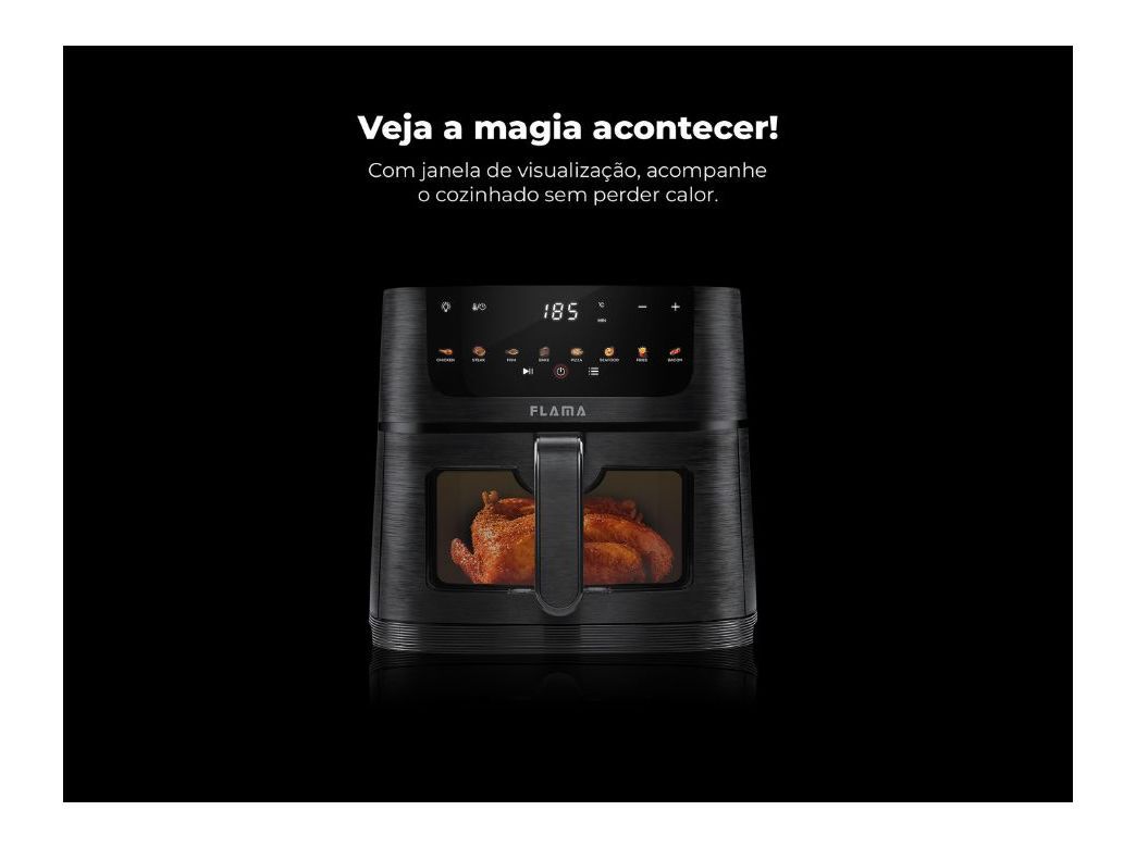 FRITADEIRA SEM &Oacute;LEO AIRFRYER FLAMA 644FL PRETA 6L image number 5