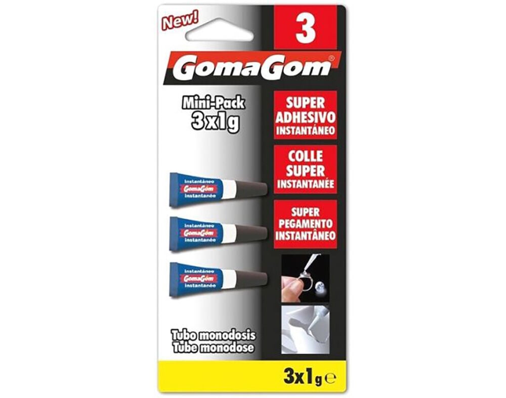 SUPER COLA GOMA GOM TRANSPARENTE 3X1G