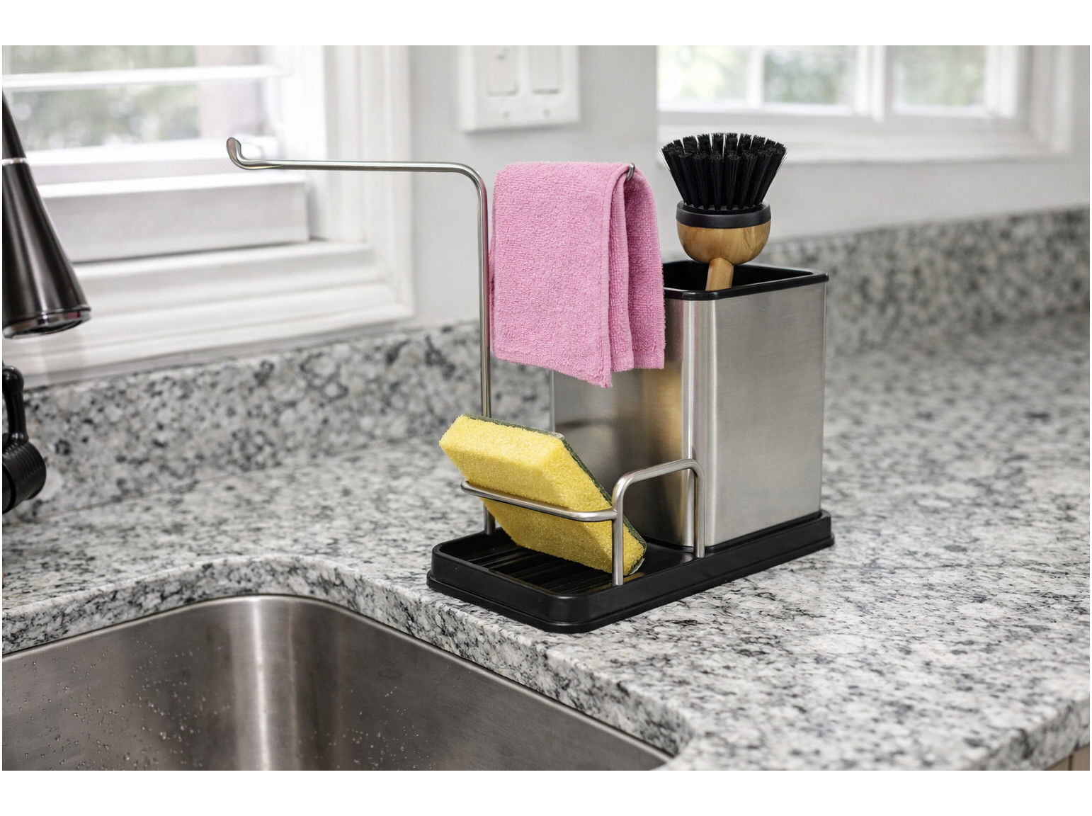 SUPORTE PARA ESPONJA E ESCOVA EM A&Ccedil;O INOXID&Aacute;VEL image number 1
