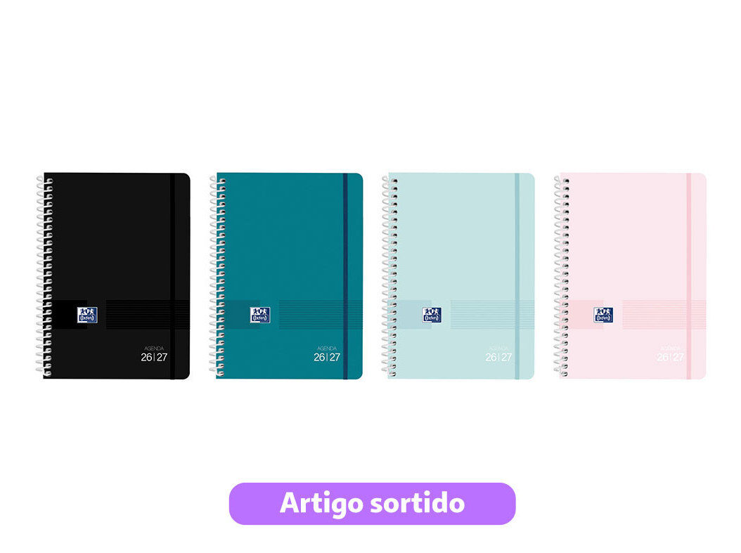 AGENDA ESCOLAR OXFORD LIVE&GO 2026/2027 CORES SORTIDAS
