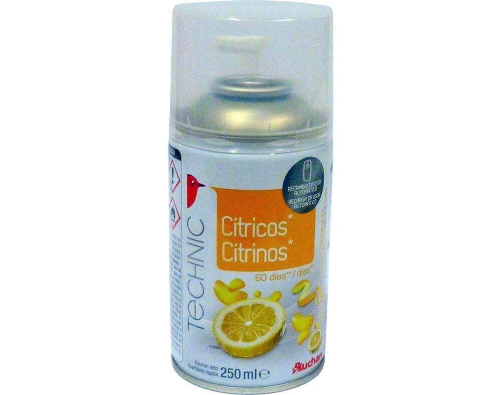 DIFUSOR AUCHAN AUTOM&Aacute;TICO RECARGA CITRINOS 250ML