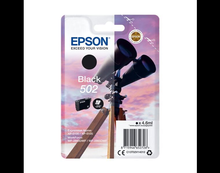 TINTEIRO EPSON PRETO 502 EPSC13T02V14020 image number 0