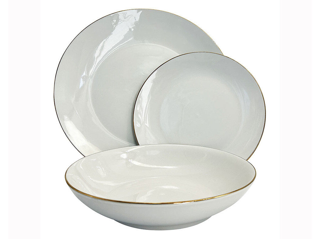 SERVI&Ccedil;O DE 18 PE&Ccedil;AS ACTUEL PORCELANA 26/20/19CM