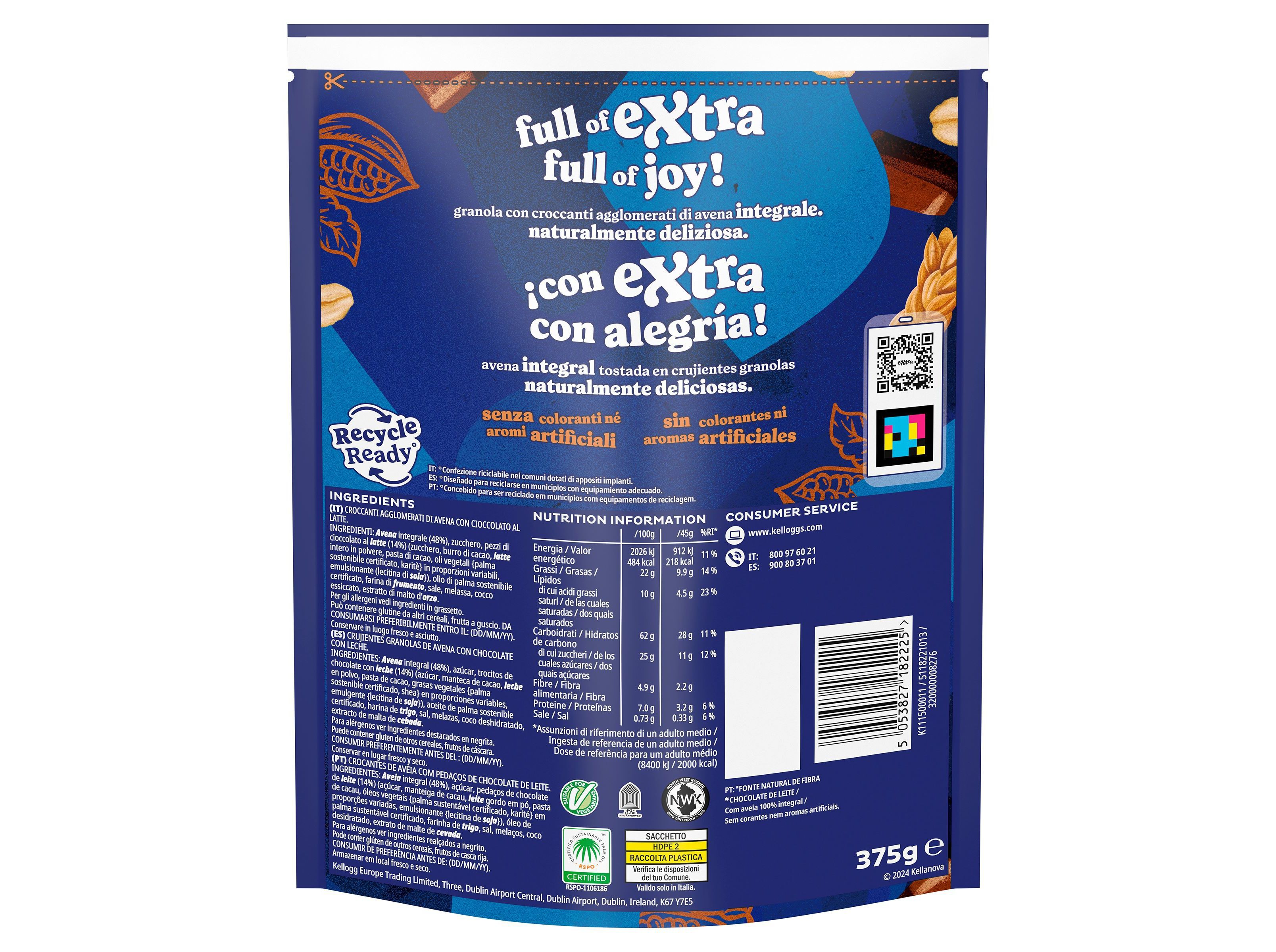 CEREAIS KELLOGG'S EXTRA CHOCOLATE LEITE 375G image number 1