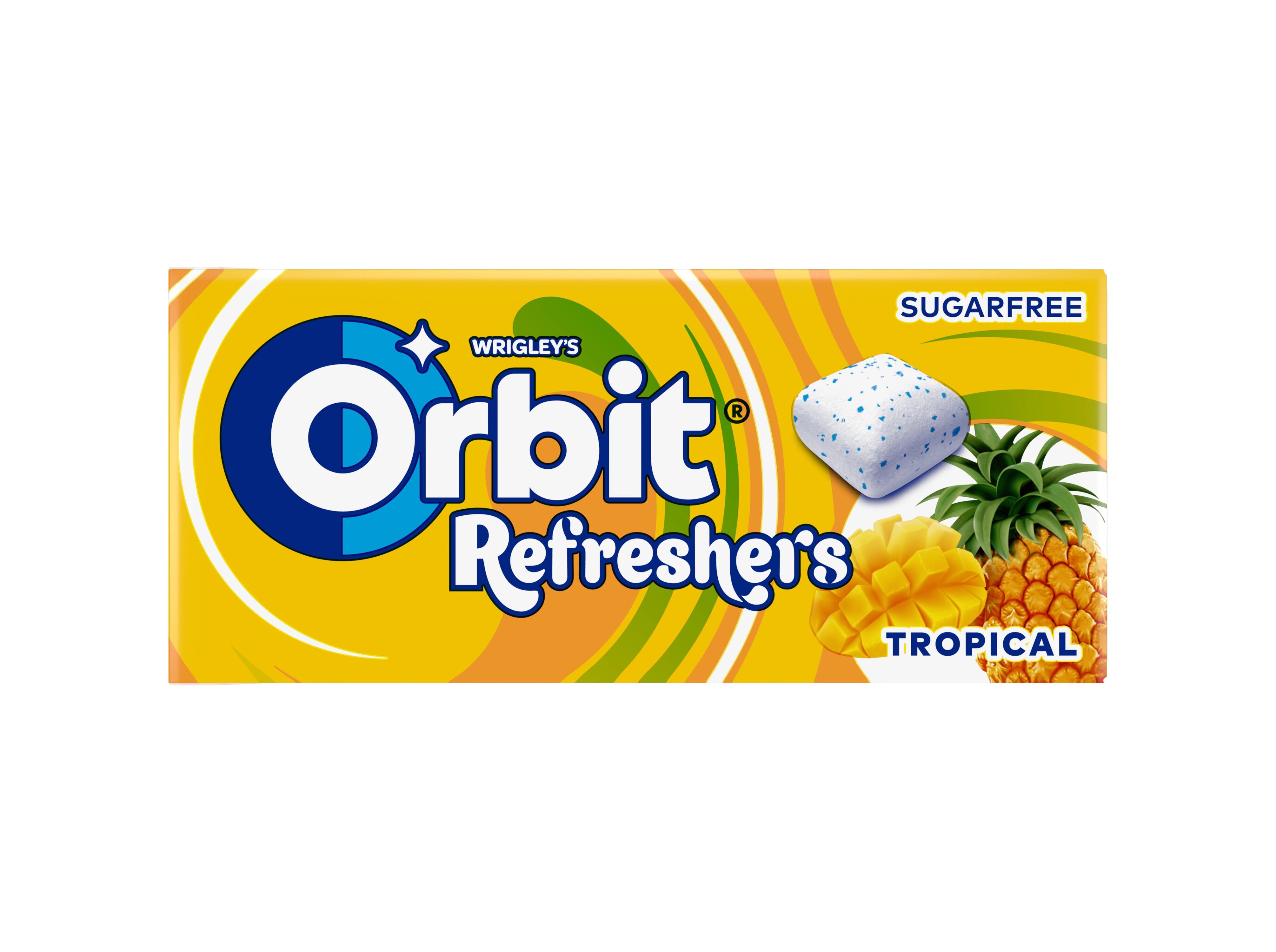 PASTILHAS S/A&Ccedil;UCAR ORBIT REFRESHER'S TROPICAL 156G image number 1