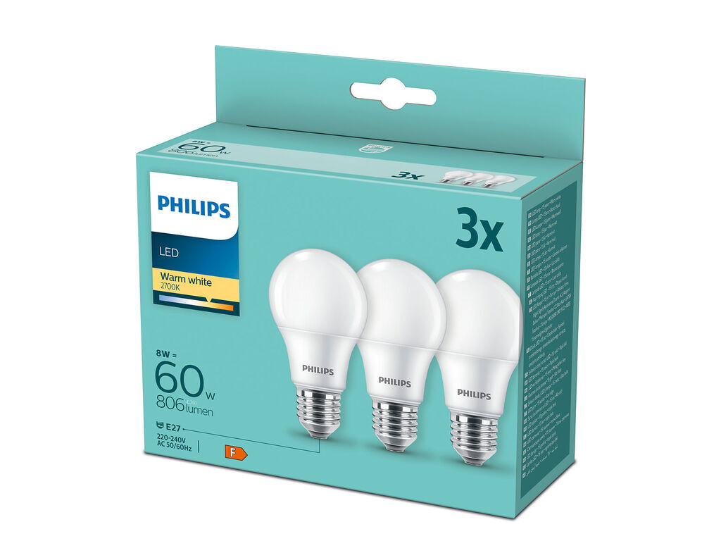 L&Acirc;MPADA LED A60 PHILIPS E27 60W/AMARELA 929002306203 image number 1