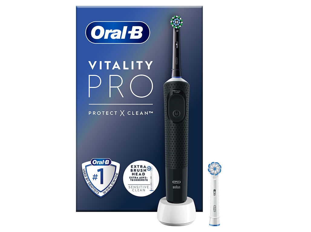ESCOVA DE DENTES EL&Eacute;TRICA ORAL-B VITAL PRO CROSS ACTION PRETO