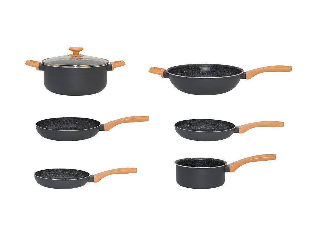 TREM COZINHA ALUMIN ACTUEL LARANJA 6 PE&Ccedil;AS