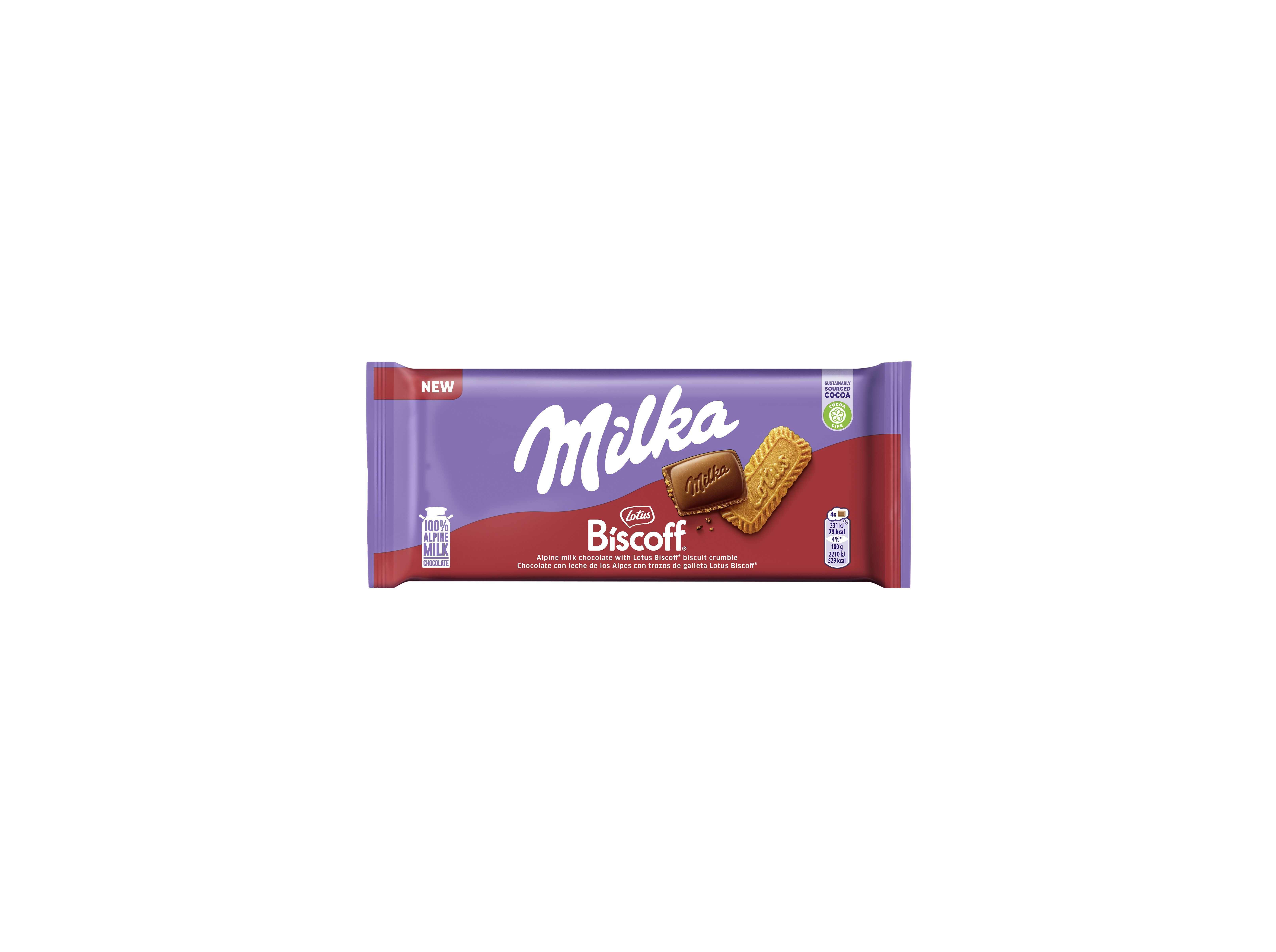 CHOCOLATE DE LEITE MILKA BISCOFF 90G image number 0