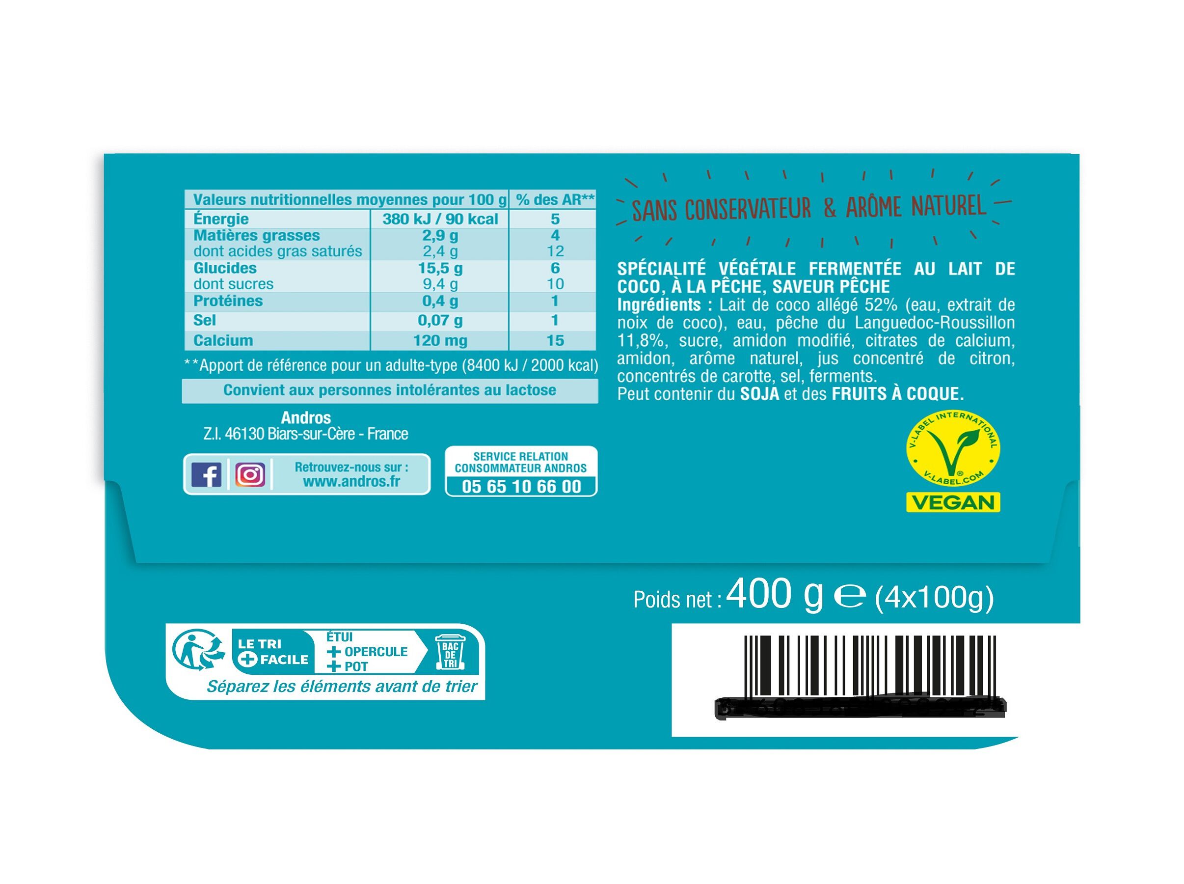 VEGEGURTE ANDROS BASE DE COCO C/P&Ecirc;SSEGO 4X100G image number 1