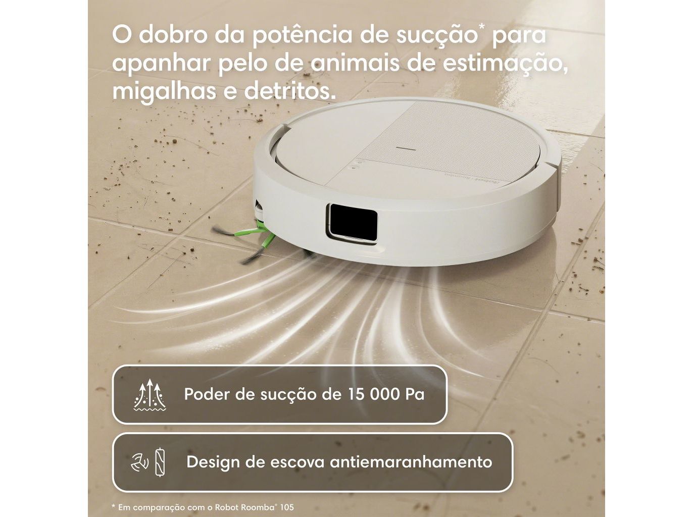 ASPIRADOR ROBOT IROBOT ROBOT ROOMBA COMBO 115 + BASE BRANCO image number 5