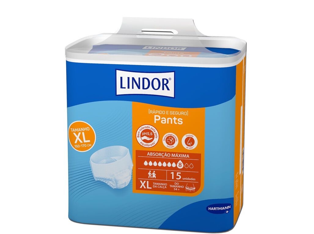 CUECAS INCONTIN&Ecirc;NCIA LINDOR ABSOR&Ccedil;&Atilde;O M&Aacute;XIMA XL 15UN image number 0