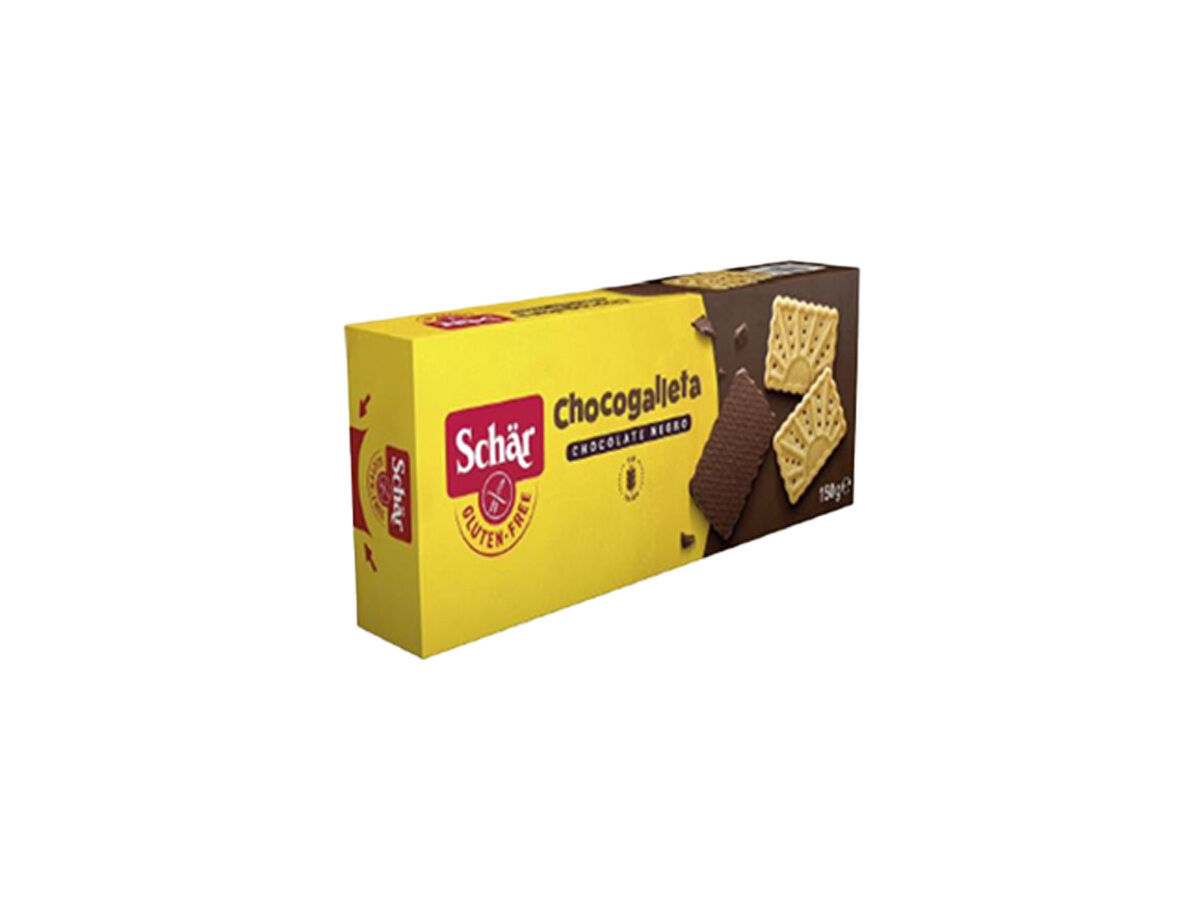 BOLACHAS COBERTA COM CHOCOLATE NEGRO SCHAR SEM GLUTEN 150G image number 0