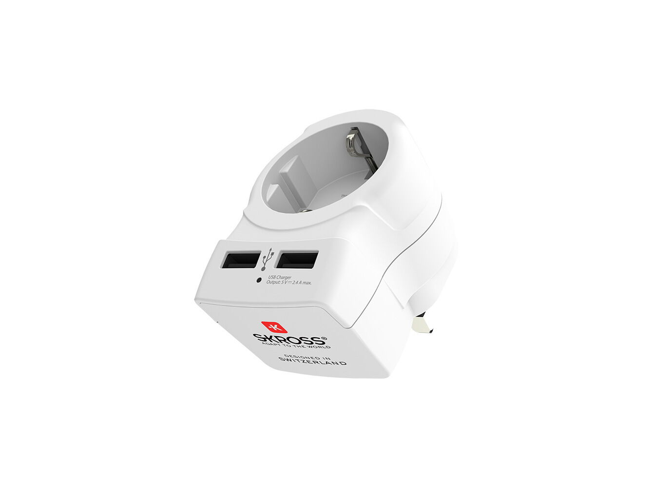 ADAPTADOR SKROSS 1.500280 EUROPE TO UK + 2 USB image number 1
